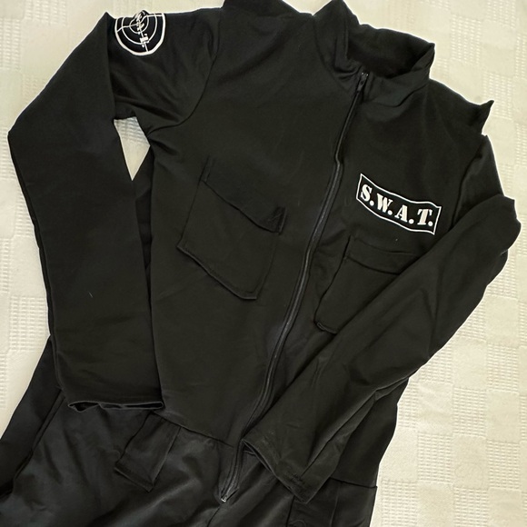 Halloween S.W.A.T. Costume Black Jumpsuit and Belt. Like New! - Picture 6 of 16